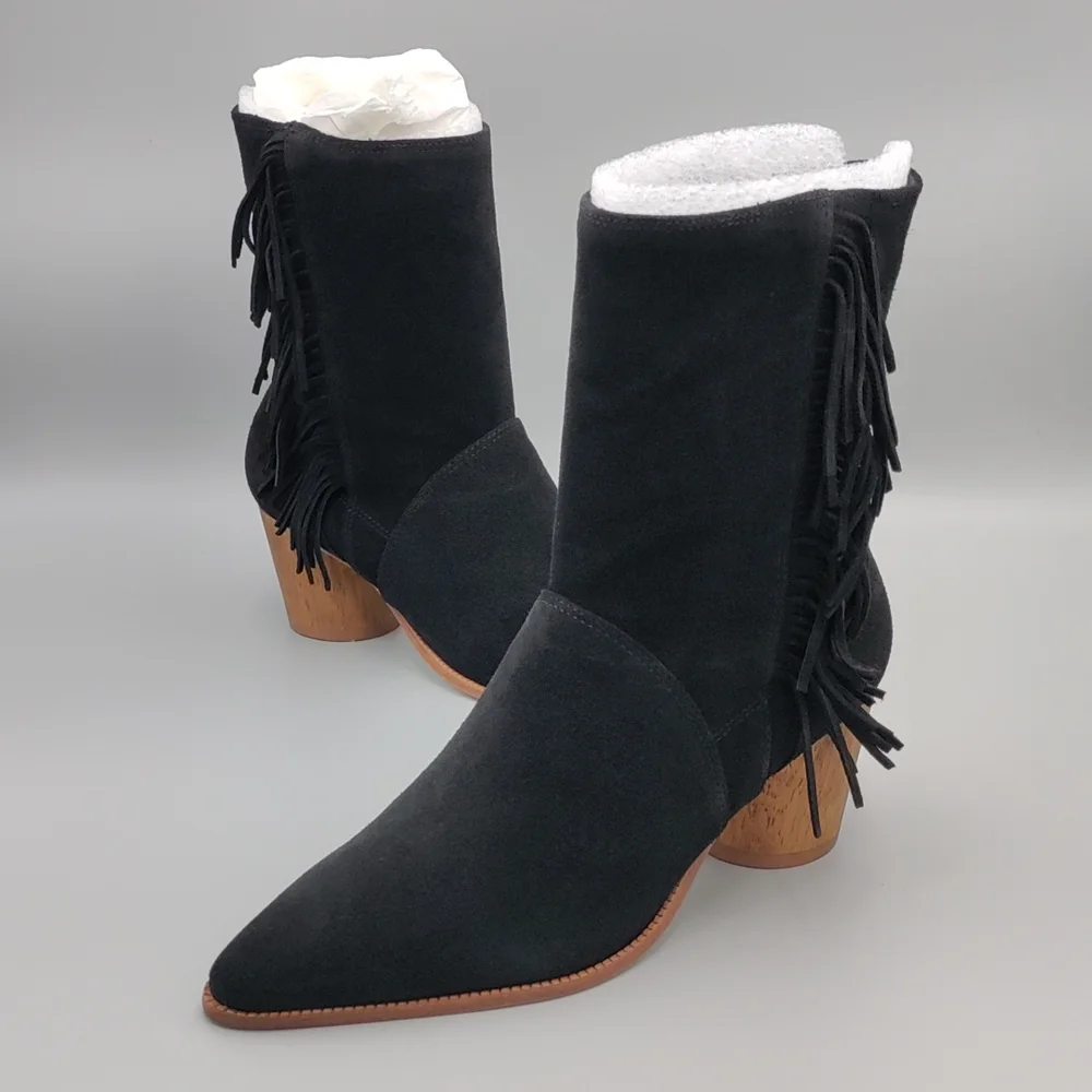 Bernardo Felix Black Suede Sz 7M  Women's Boots NIB